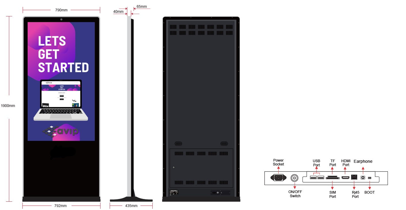55" Floor Standing Digital Signage Display